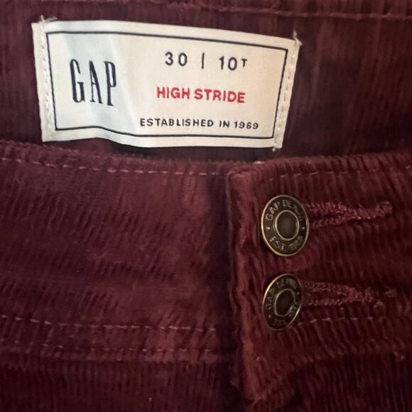 GAP  High Rise Corduroy Stride Wide-Leg Pants 10T - Picture 4 of 7